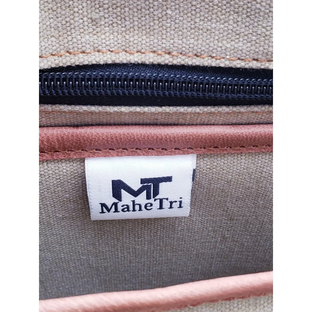 MaheTri Messenger Bag Brown Leather Satchel Laptop Briefcase OS